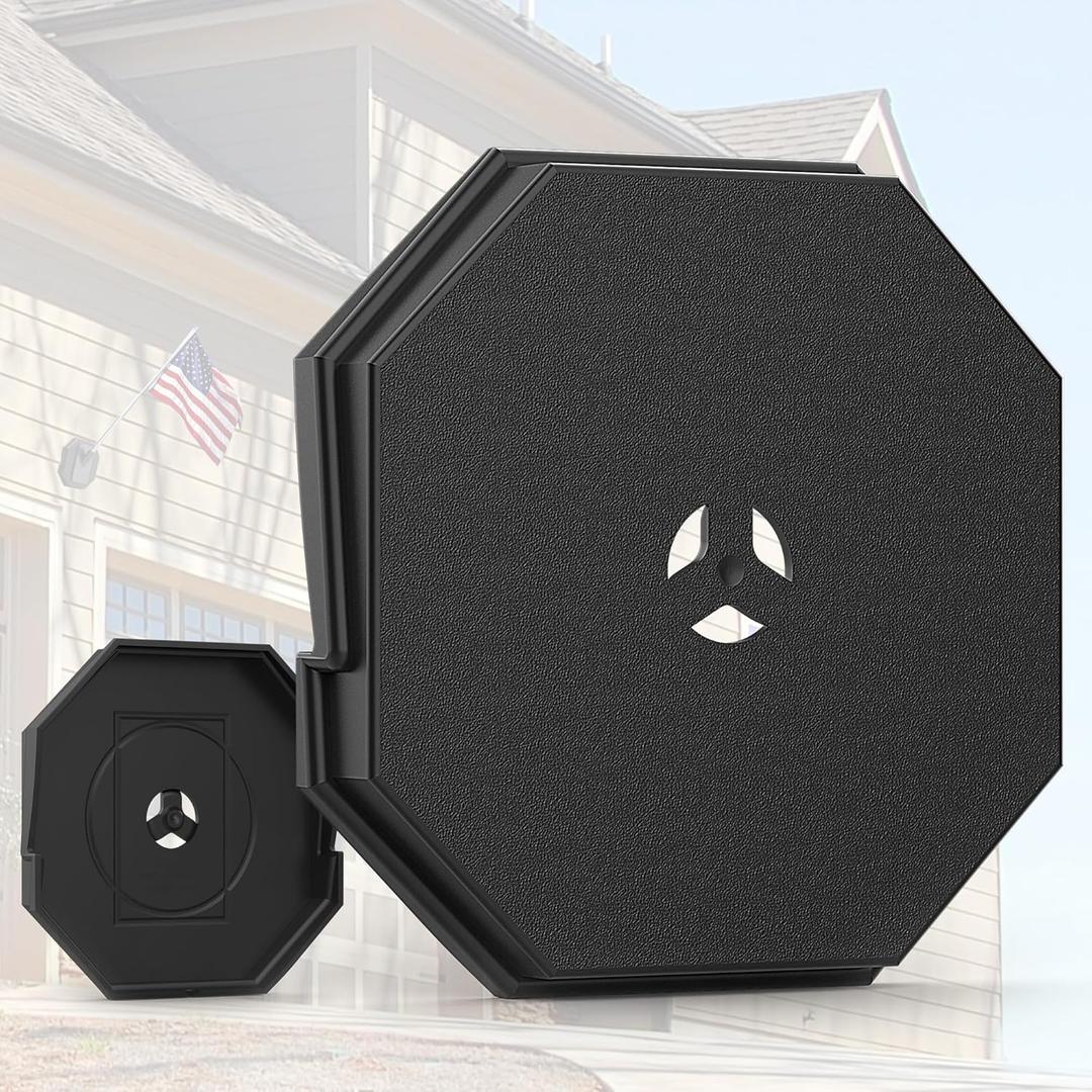 Vinyl Siding Mounting Blocks, Octagon Siding Mount for Outdoor Light, Black (1 Pack)