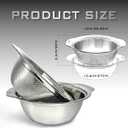 2 PCS Stainless Steel Colander, 3.5 QT 18/8 Stainless Steel Strainer, Colander for Kitchen Made of SUS304 Stainless Steel with Handle for Veggie Fruit Rice Pasta, Easy to Clean