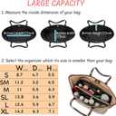 DailyPlus Purse Organizer Insert with Zipper & Key Chain Felt Bag Organizer for Tote Purse Handbag, Black, XLarge