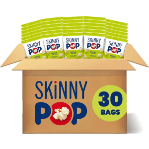 SkinnyPop Popcorn, Original, Whole Grain, Dairy-Free Snack, 0.65oz Bags (30 ct)