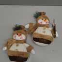 Pinkunn Set of 2 Christmas Plush Snowman Doll Tabletop Decorations 9 x 7.8 Inch Xmas Handmade Christmas Plush Farmhouse Rustic Snowman Stuffed for Home Xmas Winter Holiday Party Decor