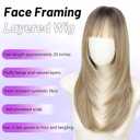AISI HAIR Beginner Friendly Wigs Platinum Blonde Wig with Bangs for Women, Middle Length NaturalLayered Straight Wig for Daily Party