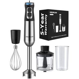 1000W Powerful Immersion Blender Handheld, 2025 New Update Hand Blender with 25-Speed and Heavy-Duty Copper Motor, 4 in 1 Hand Mixer with Chopper, Whisk, Beaker and Wand