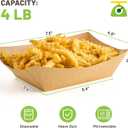 ZORRITA 4 LB Large Paper Food Trays, 100 Pack Disposable Nacho Trays Kraft Paper Food Boats Party Serving Baskets for Nachos Sandwiches Burgers Popcorns Salads Snacks