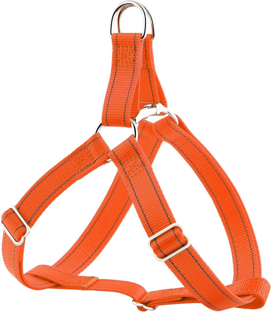 Plutus Pet Step in Dog Harness, Reflective, Adjustable, and Secure with Metal Buckles, Quick Fit Dog Harness for Puppy, Small, Medium and Large Dogs, Orange, XS