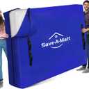 SaveAMatt Mattress Bags for Moving - Extra Thick & Durable Queen Mattress Cover for Moving - Reusable Waterproof Tarp Mattress Protector with Heavy Duty Handles (82’’x63’’x15’’ Queen Size)