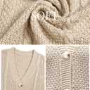 VIMPUNEC Womens Fall Casual Cardigan Sweaters Chunky Cable Knit Jackets Long Sleeve Open Front Coats (Beige, M)