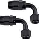 EVIL ENERGY 10AN Hose End Fitting 90 Degree Swivel for CPE Braided Hose Black 2PCS