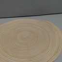 SHACOS Round Placemats Set of 6 Cotton Polyester Braided Place Mats 15 inch Heat Resistant Washable Table Mats for Kitchen Dining Party Natural Table Decor (Beige, 6)