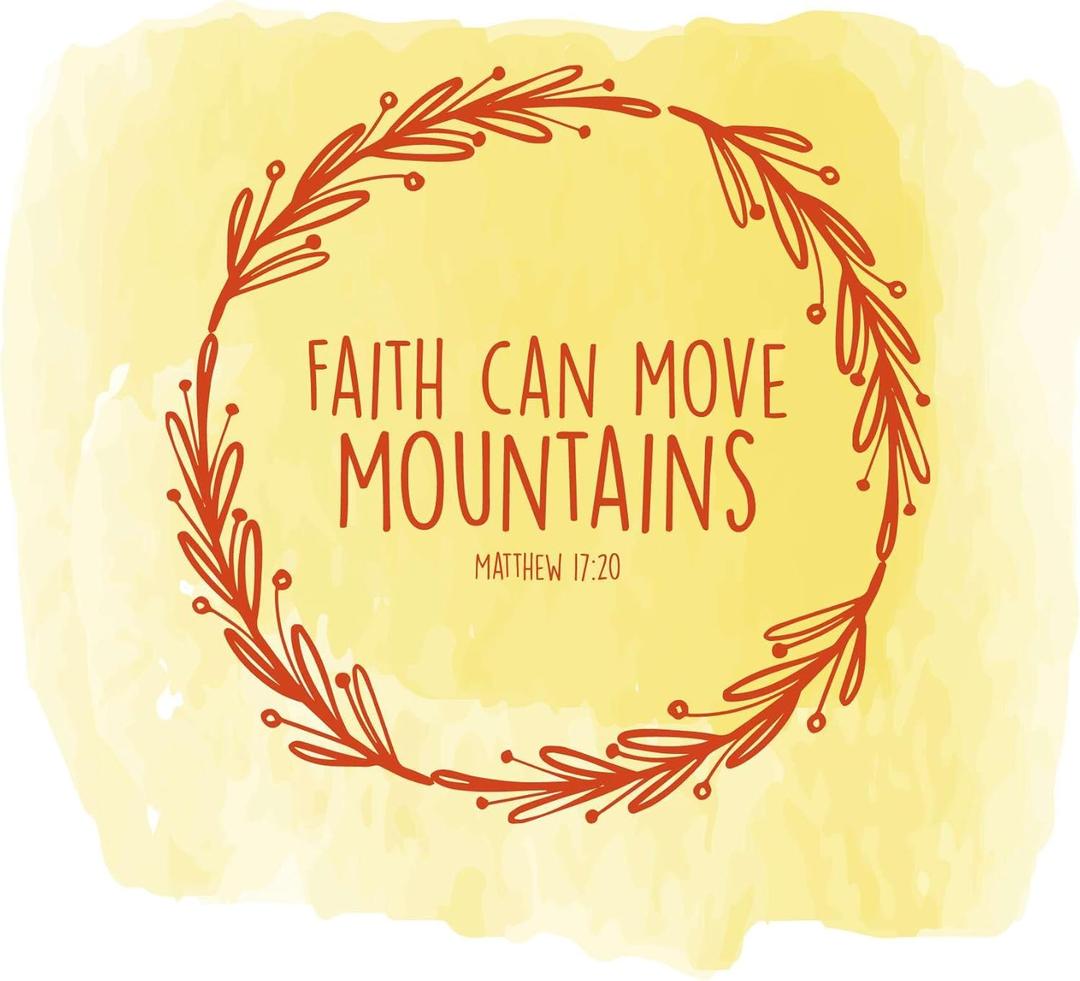 Family Faith Can Move Mountains Empowering Quote Wall Decal Decoration Religious Quotes Bible Verse Matthew 17:20 Cute Flower Crown Lasts Years and Easily Removable - Size: 30 in(W) x 21 in(H)