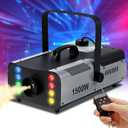 TCFUNDY Fog Machine 1500W Smoke Machine RGB 8 LED Lights for DJ Halloween Wedding Party Stage with Remote Control