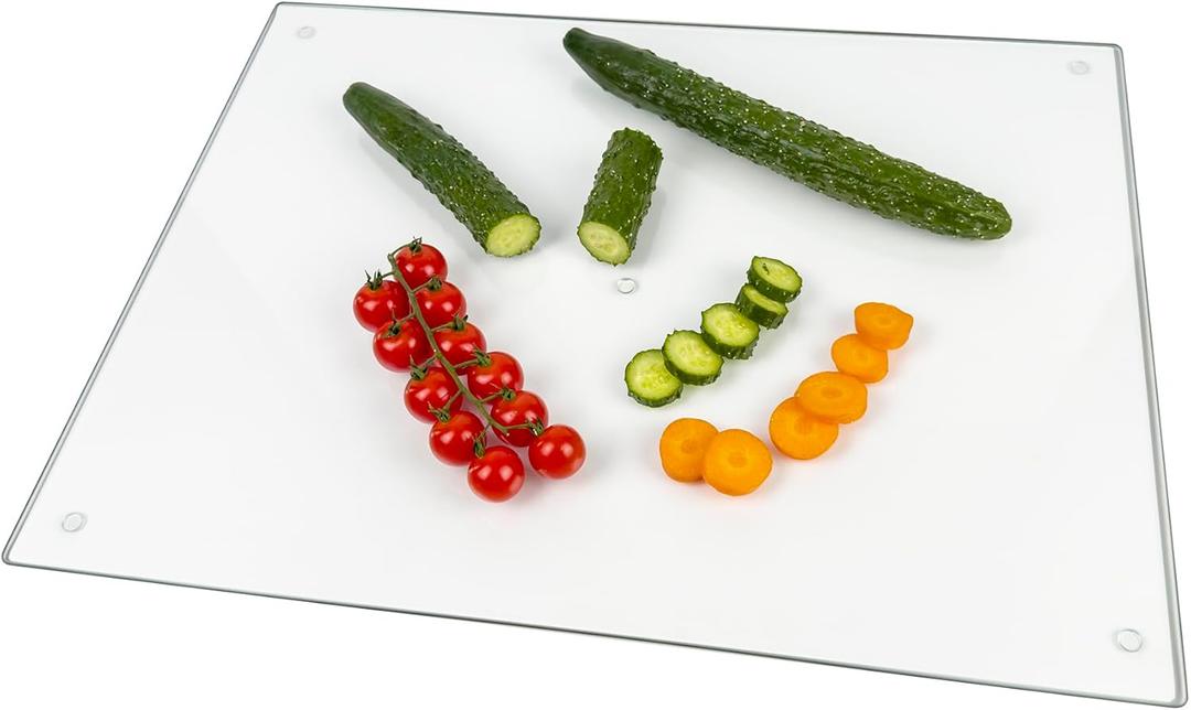 Tempered Glass Cutting Board for Kitchen, Clear Cutting Board for Countertop, Dishwasher Safe, Scratch Resistant, Heat Resistant, Shatter Resistant (24"x18") (18"L x 24"W)