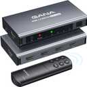 HDMI Switch 5 in 1 Out 4K@60Hz, GANA HDMI Splitter Switcher with Remote, Aluminum HDMI 2.0 Switch Box Hub for 3D, HDCP2.2, HDR, Compatible with Xbox, PS5/4/3,Fire Stick,Roku,Blu-Ray Player, Grey