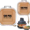 Air Fryer Liners Disposable for Ninja Crispi, 260 PCS Parchment Paper for Ninja Crispi 4-in-1 Portable Glass Air Fryer Cooking System, Non-Stick Airfryer Parchment Paper Liners for Ninja Crispy