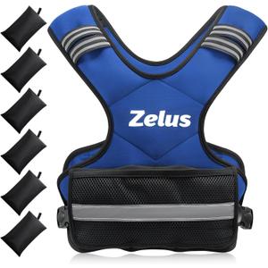 ZELUS Weighted Vest for Men and Women |11-20lb Vest with 6 Ironsand Weights for Home Workouts | Adjustable Body Weight Vest Exercise Set for Cardio and Strength Training