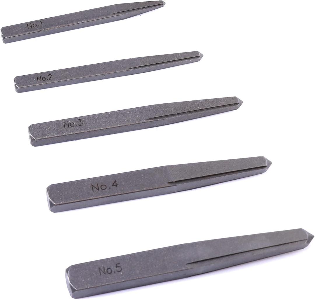 2 Pieces Easy Out Bolt Extractor Set, Straight Fluted Screw Extractor, Broken Damaged Bolt Removal Tool Square Type