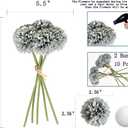 Artificial Flowers, 10Pcs Fake Flowers Silk Artificial Chrysanthemum Ball Hydrangea Bridal Wedding Bouquet for Home Garden Party Wedding Decor (Gray Blue, 10 Pcs)