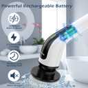 Bomves Electric Spin Scrubber, Cordless Cleaning Brush Scrubber for Home, 8 Replaceable Brush Heads-90Mins Work Time, 3 Adjustable Size, 2 Speeds for Bathroom Shower Bathtub Glass Car