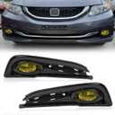 HECASA Fog Lights Compatible with 2013-2015 Honda Civic 4-Door Sedan Bumper Fog Lamp w/Switch Replacement for HO2592135 HO2593135 HO1038114 HO1039114- Yellow