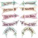Alice in Wonderland Party Decorations, Mad Hatter Tea Party Supplies, Arrow Hanging Signs Pack of 10(Double-Sided Design)