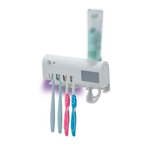 UV Toothbrush Cleaner Wall-Mounted Toothbrush Holder with UV Light and Rechargeable Battery, Helps Reduce Bacteria and Maintain Toothbrush Cleanliness, Smart Timer Function