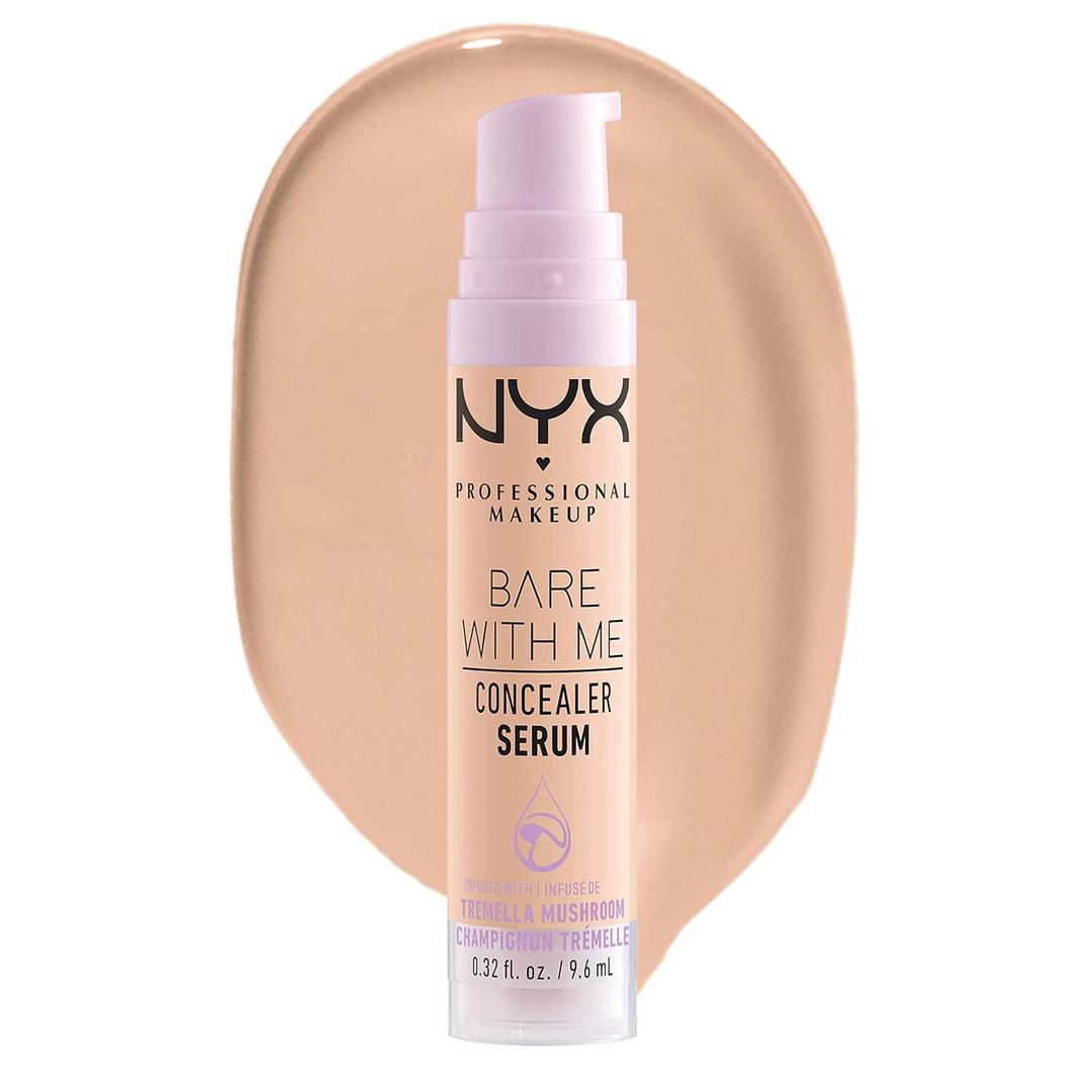 NYX PROFESSIONAL MAKEUP Bare With Me Concealer Serum, Concealer Makeup For Up To 24Hr Hydration - Vanilla 0.32 Fl Oz (Pack of 1)