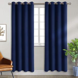 BGment Blackout Curtains for Bedroom - Grommet Thermal Insulated Room Darkening Curtains for Living Room, Set of 2 Panels (52 x 72 Inch, Navy Blue)