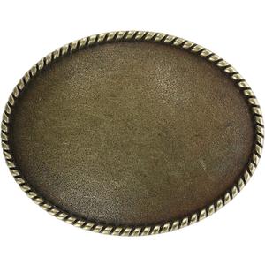 CTM Blank Oval Belt Buckle with Edge Detail (Bronze)