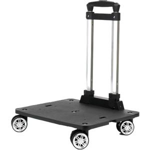 Foldable Push Cart, Platform Trolley with Adjustable Aluminum Alloy Pull Rod, Can Be Used to Handing Household Items, Office Supplies and Warehouse Handling,B 4 Wheel 32 * 24cm/12.6 * 9.4