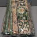 Green Rugs for Bedroom Area Rugs 5x7 Washable Rugs Boho Vintage Oriental Large Foldable Faux Wool Carpet for Living Room Nursery Room Dorm Kids Playroom Home Office