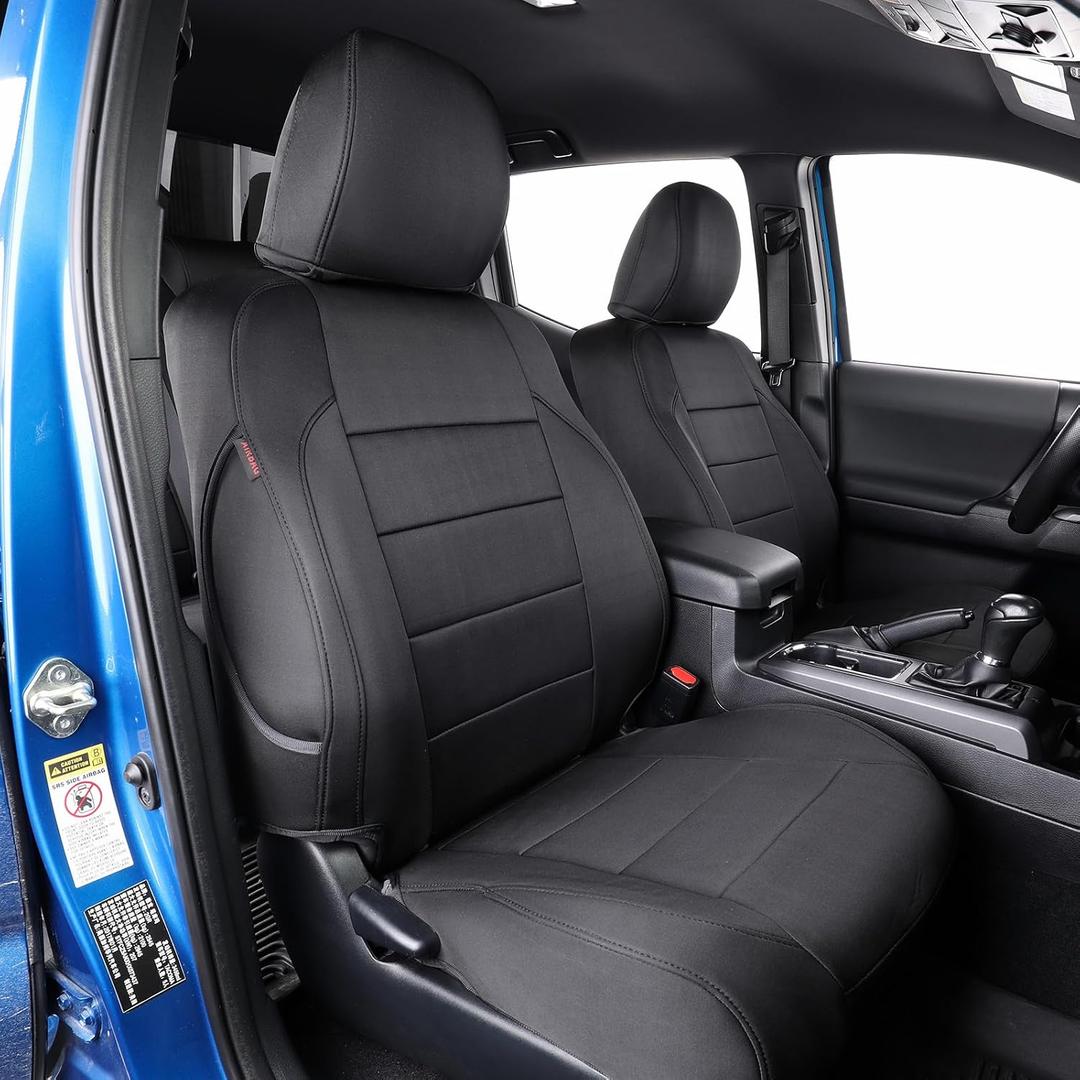 EKR Tacoma Car Seat Covers Custom Fit for Toyota Tacoma (Petrol) 2024 2025 2026 DoubleCab/CrewCab SR/SR5/TRD Sport/TRD Off-Road/Limited -Truck Seat Covers Full Set, Neoprene (Black)
