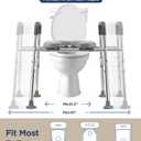 Toilet Seat Riser for Seniors, Stainless Steel Frame, 500lb | Adjustable Height & Width, Soft Padded Seat, Dual-Crossbar, Handicap Elevated Raised Toilet Seat, Fit Most Toilets