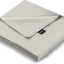 ZonLi Duvet Cover for Weighted Blanket (White Gray, 60"x80"), Breathable Soft Duvet Cover Queen Size Removable Cooling Comforter Cover for All Season