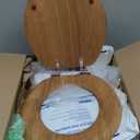 Mayfair Natural Oak Veneer Toilet Seat with Chrome Hinges, Elongated, Wood