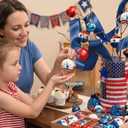 DecorbyHannah 4th of July Tree Decorations,21ct Memorial Day Ornaments for Tree Patriotic Red White Blue Decorations Shatterproof Hanging Ornaments for Independence Day,Flag Day,USA 250th Holiday