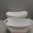 6 Pcs White Baseball Plastic Ice Bucket Drink Cooler Bulk 4.5l Oval Storage Basket Tub with Handles for Summer Sport Birthday Party Decoration Supplies