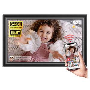 64GB 15.6" Frameo Digital Picture Frame WiFi, Large Electronic Photo Frames 1920 x 1080 IPS FHD Touch Screen, Send Photos from Your Phone from Anywhere, Best Gifts for Parents and Grandparents