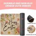 Artoid Mode Flowers Rabbit Bunny Eggs Happy Easter Doormat, Home Decor Low-Profile Switch Rug Door Mat Floor Mat for Indoor Outdoor 17x29 Inch