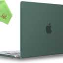 UESWILL Compatible with MacBook Air 13 inch M5 M4 M3 M2 Case 2022-2026 Model A3449 A3240 A3113 A2681, Matte Hard Shell Case Cover for MacBook Air 13.6 + Microfiber Cloth, Midnight Green