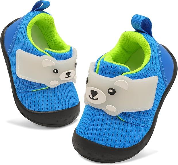 FEETCITY Baby Walking Shoes Wide Baby Shoes Boys Girls Infant Sneakers Crib Shoes Breathable Toddler Barefoot Shoes Slip On Shoes, 0-6 Months