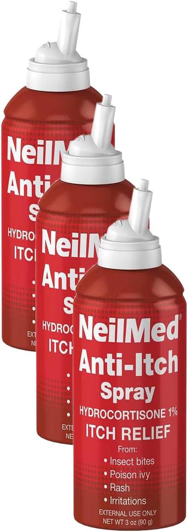 NeilMed Anti Itch (Relief) Spray Hydrocortisone 1%, 3 Oz (Pack of 3) BB 02-2027