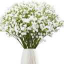 24 Pcs Babys Breath Artificial Flowers Bulk, 11inch Fake Baby Breath Flowers White Faux Gypsophila Real Touch Flowers for Outdoors Wedding DIY Bouquet Arrangement Party Home Table Decor