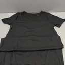 VOBCTY Women's Casual Short Sleeve Tshirt Dress Summer Side Split Loose V Neck Dresses (Medium, 00-black)