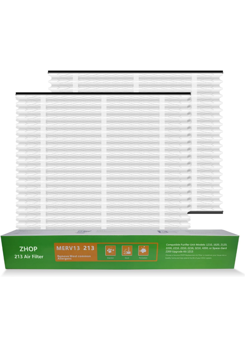 ZHOP 213 Replacement Filter, Compatible with Air Purifiers Models: 1210, 1620, 2120, 2200, 2210, 2210, 2216, 3210, 4200 Whole House Air Purifiers - MERV 13, 20x25x4 Air Filter (2pack)
