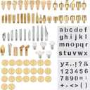 82 PCS Wood Burning Accessories for Pyrography Pen Wood Embossing Carving DIY Crafts (Letter type)