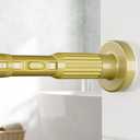 MEXAU Tension Curtain Rod 41-126”, Heavy Duty Gold No Drill Shower Rod
