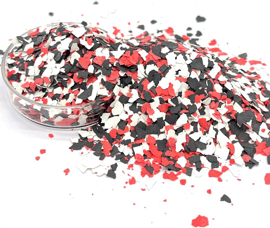 500G/1.1LB Decorative Color Chips for Epoxy Garage Floor - Paint Kit, Flakes, Coating (BLACK, 1) (17.64 Ounce (Pack of 1))