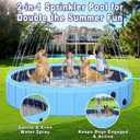 Foldable Dog Pool with Sprinkler, 97 in Extra Large Dog Swimming Pool, 2-in-1 Outdoor Collapsible Pet Bathing Tub for Pets Dogs Kids