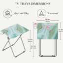 TV Trays Table Set of 2 Portable Folding TV Tray Table TV Dinner Tray with Sturdy MDF, Small Folding Tables with Phone & Tablet Slot, No Assembly Required, 15 x 18.9 x 25.6 in (Sea Blue Marble, 2Pcs)