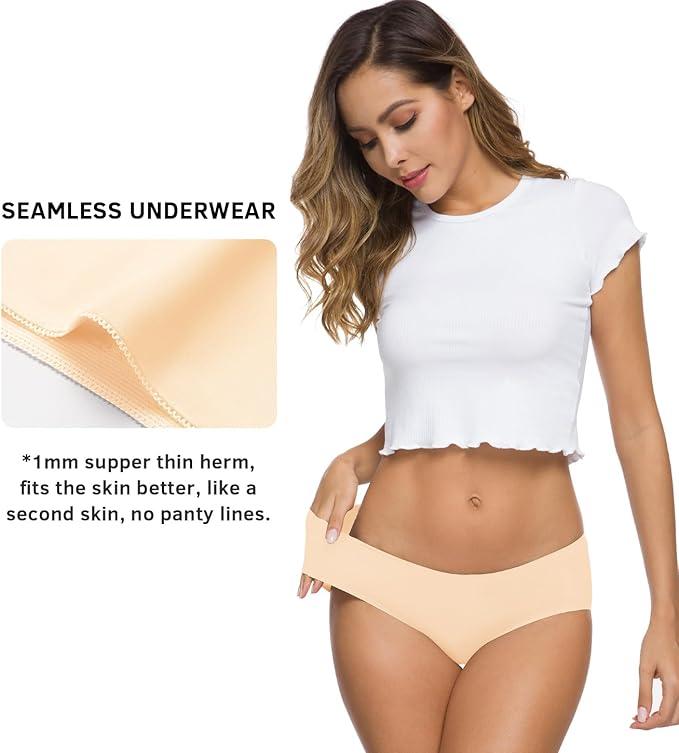 Altheanray Womens Underwear Cotton Underwear for Women Seamless Hipster Bikini Briefs Panties 5pack (Small, Lightcolor)